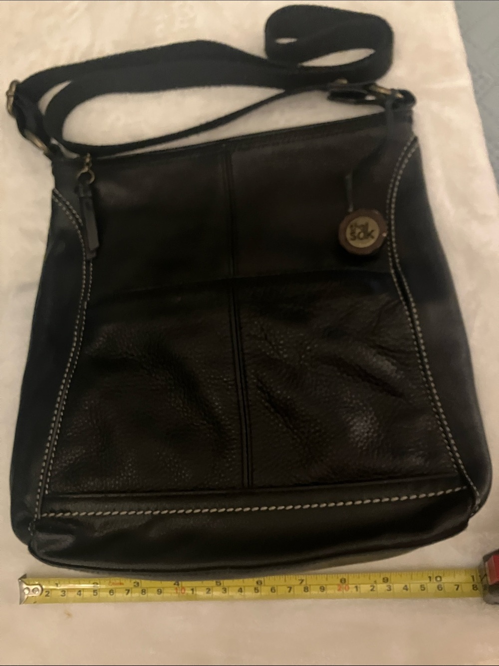 The Sak Black Leather Crossbody Messenger